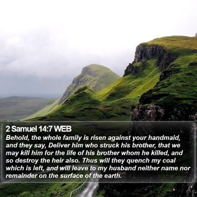 2 Samuel 14:7 WEB Bible Verse Image
