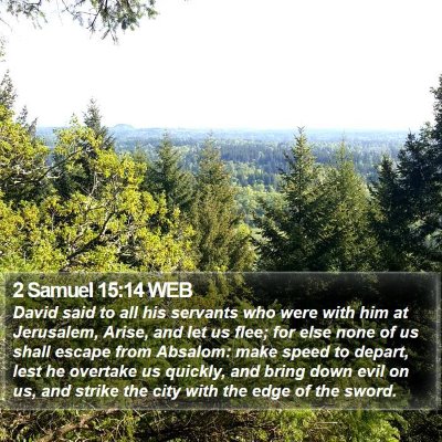 2 Samuel 15:14 WEB Bible Verse Image