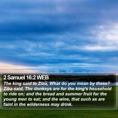 2 Samuel 16:2 WEB Bible Verse Image