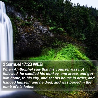 2 Samuel 17:23 WEB Bible Verse Image