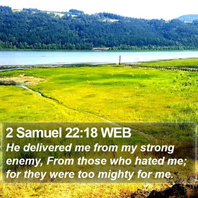 2 Samuel 22:18 WEB Bible Verse Image