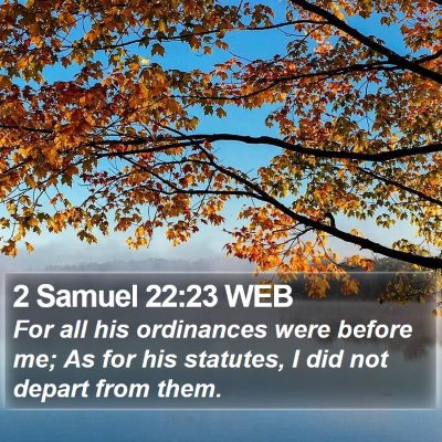 2 Samuel 22:23 WEB Bible Verse Image