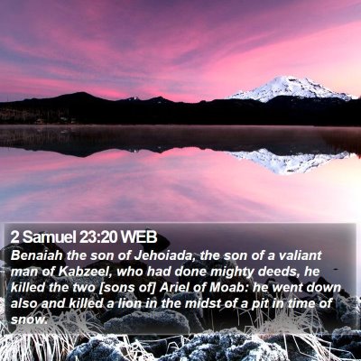 2 Samuel 23:20 WEB Bible Verse Image