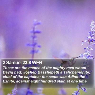 2 Samuel 23:8 WEB Bible Verse Image