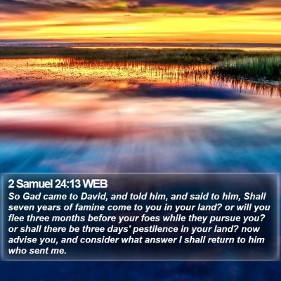 2 Samuel 24:13 WEB Bible Verse Image