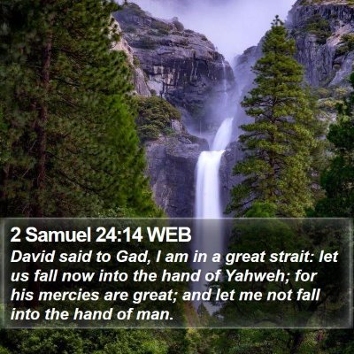 2 Samuel 24:14 WEB Bible Verse Image
