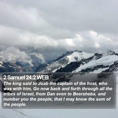 2 Samuel 24:2 WEB Bible Verse Image