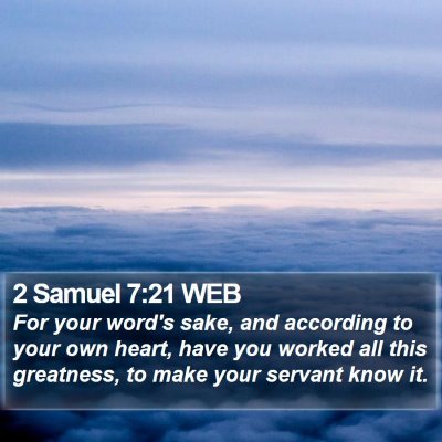 2 Samuel 7:21 WEB Bible Verse Image