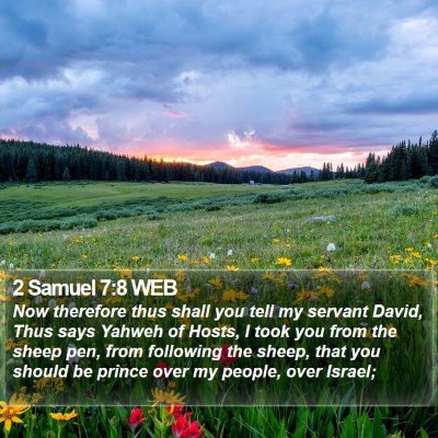2 Samuel 7:8 WEB Bible Verse Image