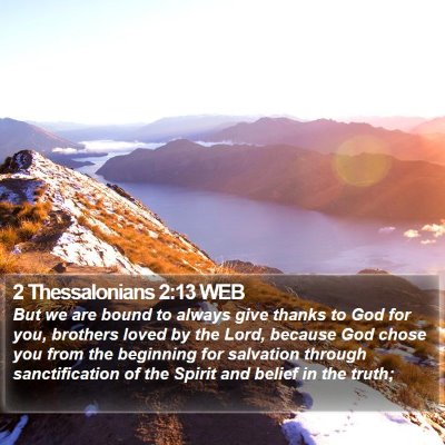 2 Thessalonians 2:13 WEB Bible Verse Image