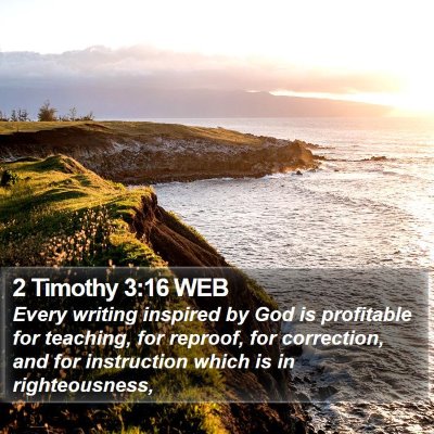 2 Timothy 3:16 WEB Bible Verse Image