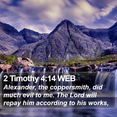 2 Timothy 4:14 WEB Bible Verse Image