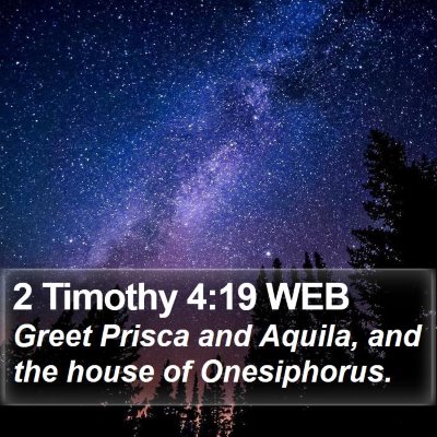 2 Timothy 4:19 WEB Bible Verse Image