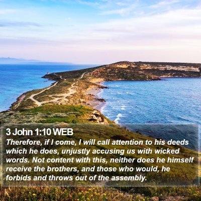 3 John 1:10 WEB Bible Verse Image