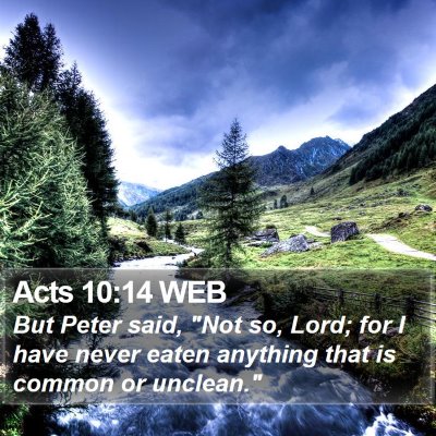 Acts 10:14 WEB Bible Verse Image