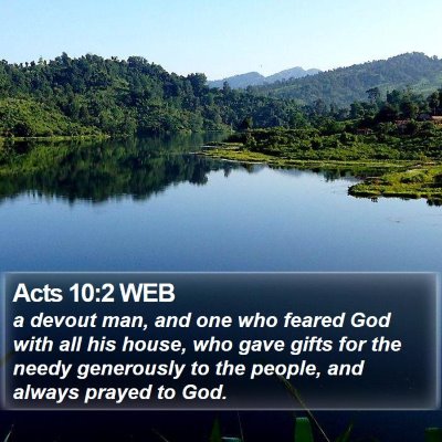 Acts 10:2 WEB Bible Verse Image