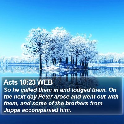 Acts 10:23 WEB Bible Verse Image