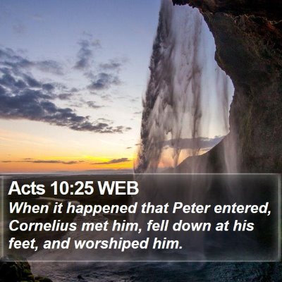 Acts 10:25 WEB Bible Verse Image