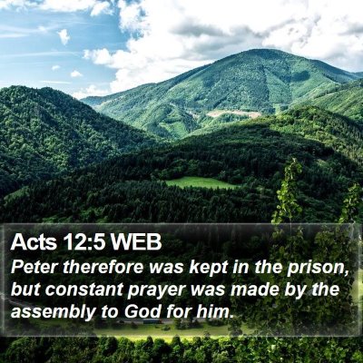 Acts 12:5 WEB Bible Verse Image
