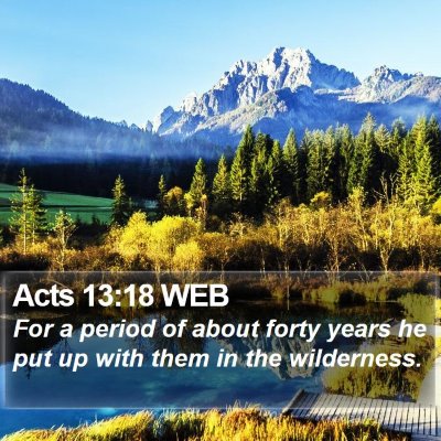Acts 13:18 WEB Bible Verse Image