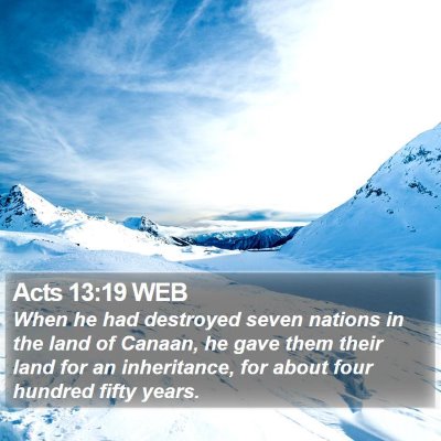 Acts 13:19 WEB Bible Verse Image