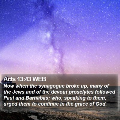 Acts 13:43 WEB Bible Verse Image