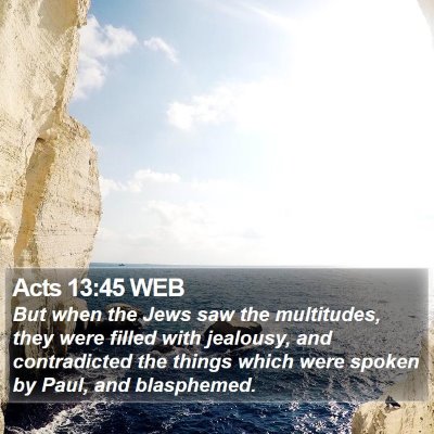 Acts 13:45 WEB Bible Verse Image
