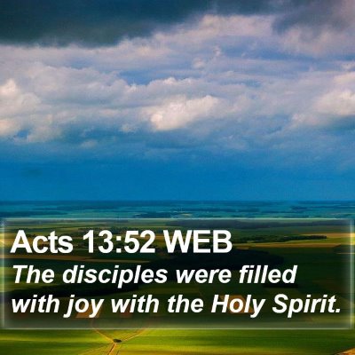 Acts 13:52 WEB Bible Verse Image