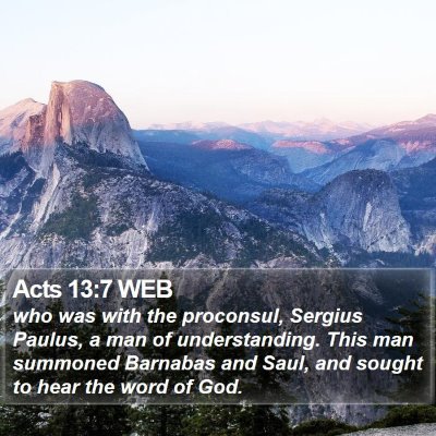 Acts 13:7 WEB Bible Verse Image