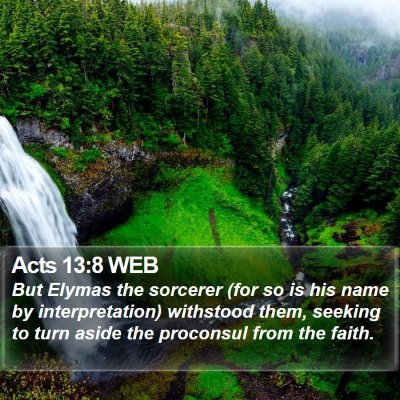 Acts 13:8 WEB Bible Verse Image
