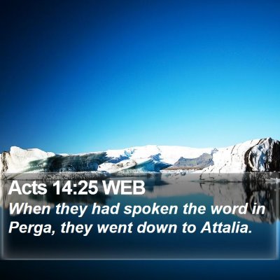 Acts 14:25 WEB Bible Verse Image