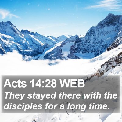 Acts 14:28 WEB Bible Verse Image