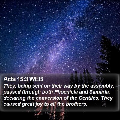 Acts 15:3 WEB Bible Verse Image