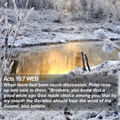 Acts 15:7 WEB Bible Verse Image