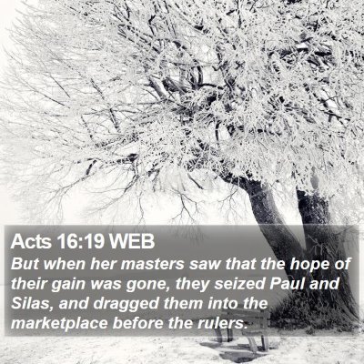 Acts 16:19 WEB Bible Verse Image