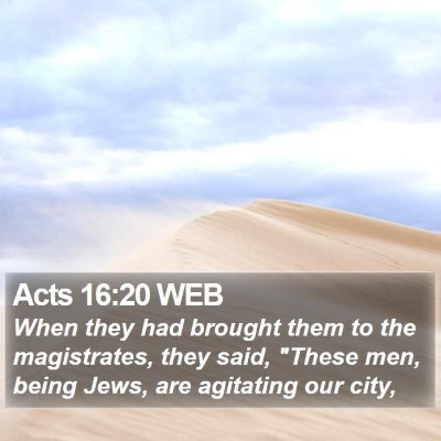 Acts 16:20 WEB Bible Verse Image
