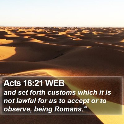 Acts 16:21 WEB Bible Verse Image