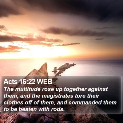 Acts 16:22 WEB Bible Verse Image