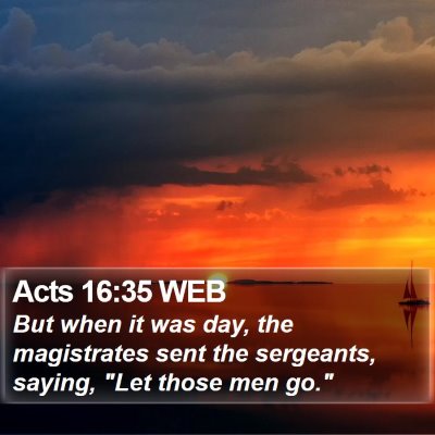 Acts 16:35 WEB Bible Verse Image