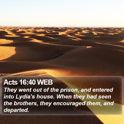 Acts 16:40 WEB Bible Verse Image