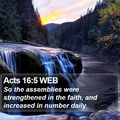 Acts 16:5 WEB Bible Verse Image