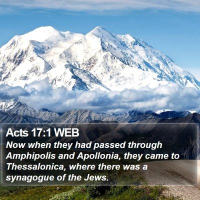 Acts 17:1 WEB Bible Verse Image
