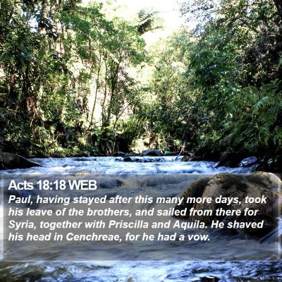 Acts 18:18 WEB Bible Verse Image