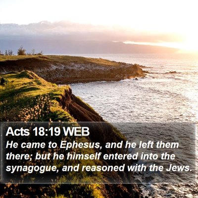 Acts 18:19 WEB Bible Verse Image
