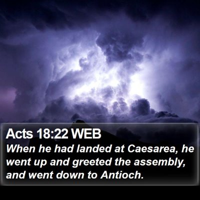 Acts 18:22 WEB Bible Verse Image