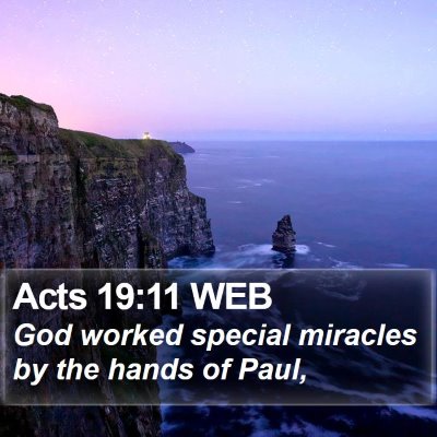 Acts 19:11 WEB Bible Verse Image