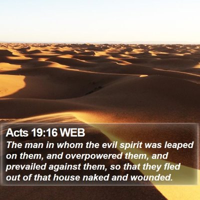 Acts 19:16 WEB Bible Verse Image