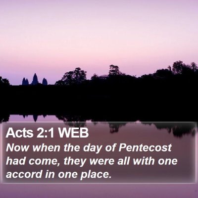 Acts 2:1 WEB Bible Verse Image