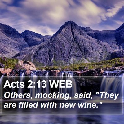 Acts 2:13 WEB Bible Verse Image