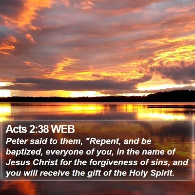Acts 2:38 WEB Bible Verse Image